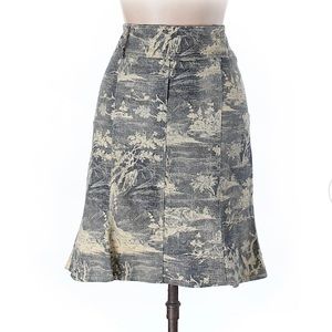 NWOT Nanette Lenore printed kneelength jean skirt!